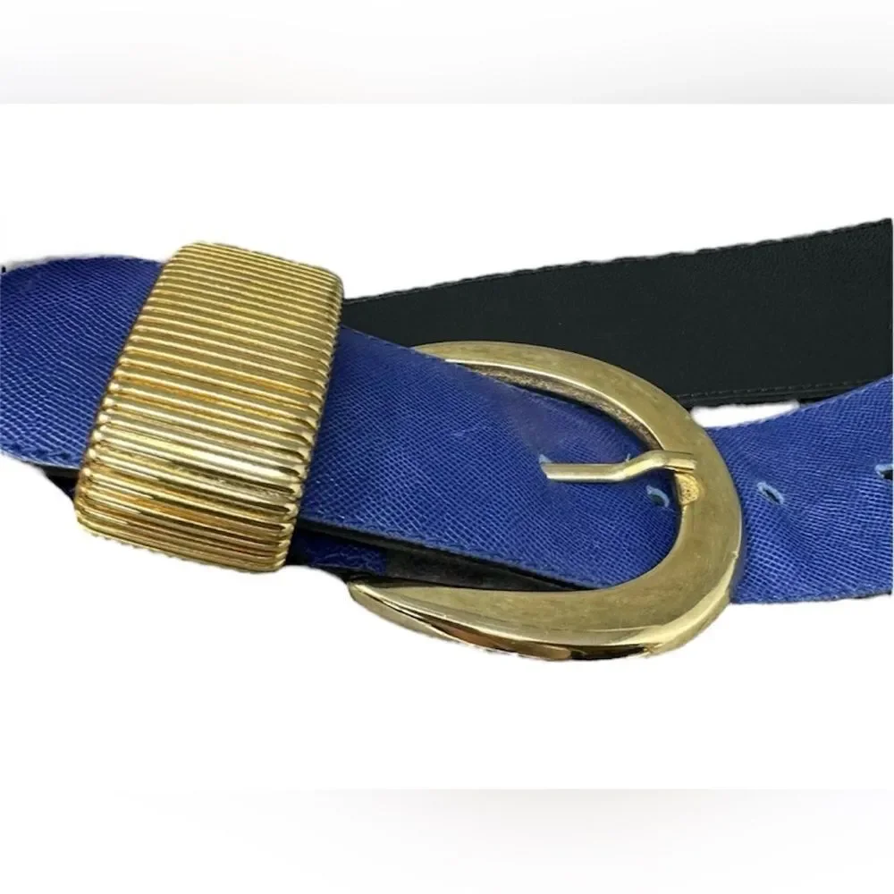 Furla Vintage Blue and Gold Women's Belt